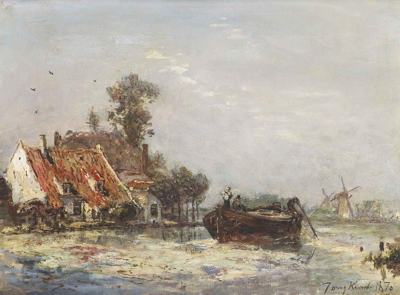 Johan Barthold Jongkind River near Rotterdam Spain oil painting art